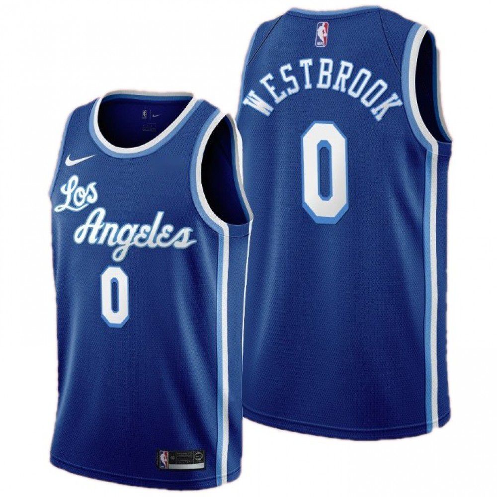 Men's Los Angeles Lakers Russell Westbrook #0 Blue Swingman NBA Jersey - Classic Edition-Pro Kit Vault | Brand New 26/27 Sports Jerseys